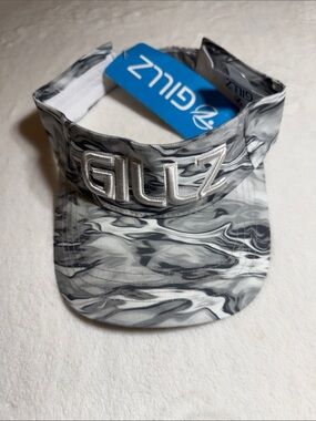 Gillz New Gray Water-Print Visor with Bold Embroidered White Logo